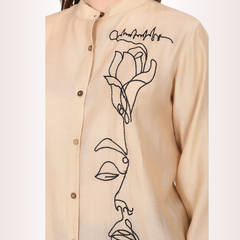 Yadya Embroidered Shirt Green Viscose