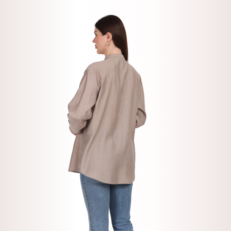 Yadya Embroidered Shirt Grey Viscose