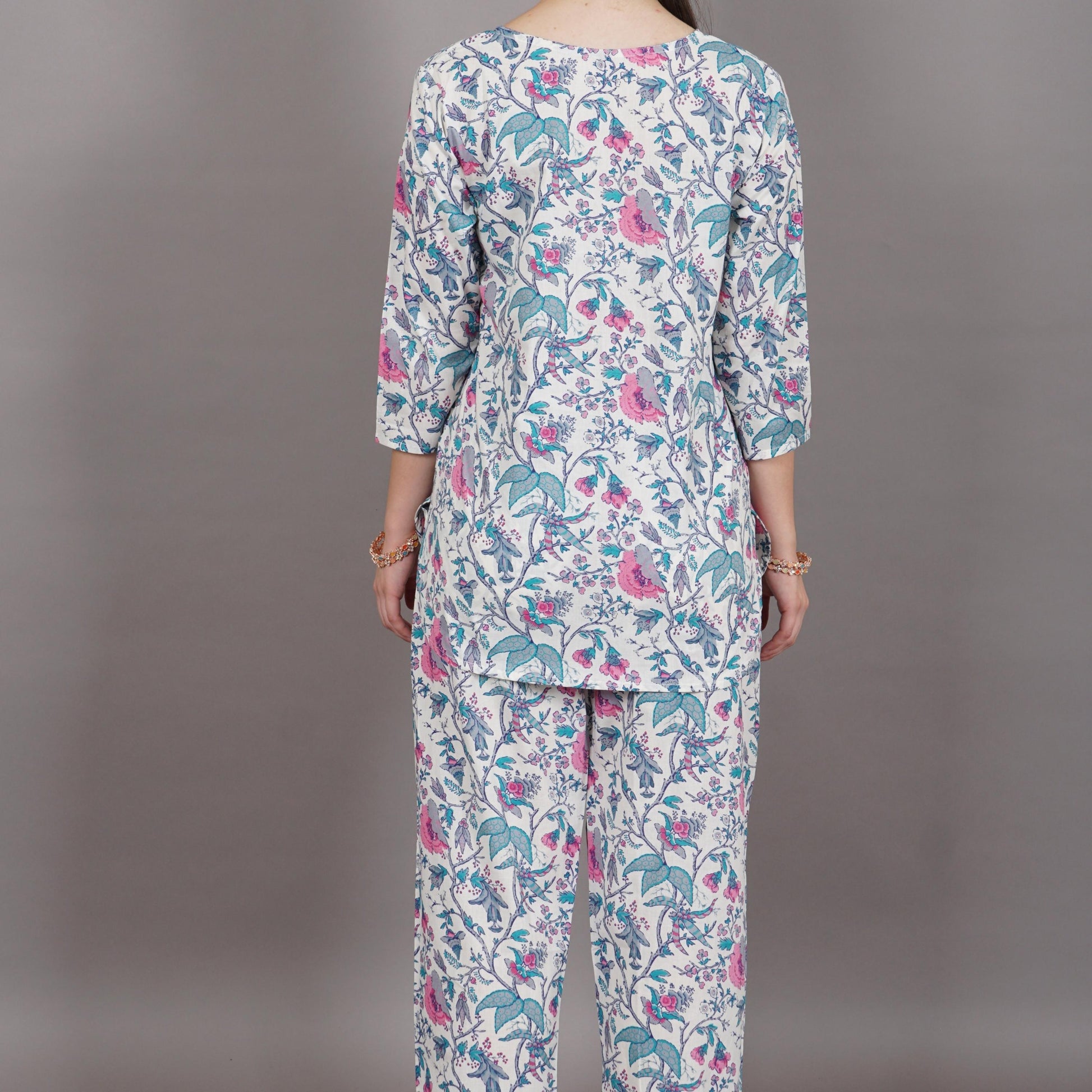 cotton nightsuit, yadya threads, cotton nightwear, cotton cord-set