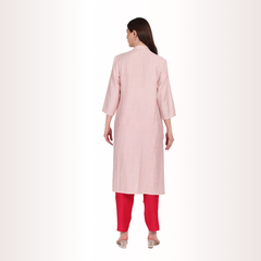 Yadya Embroidered Long Kurta Teal Viscose