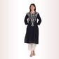 Yadya Embroidered Long Kurti Cream Viscose