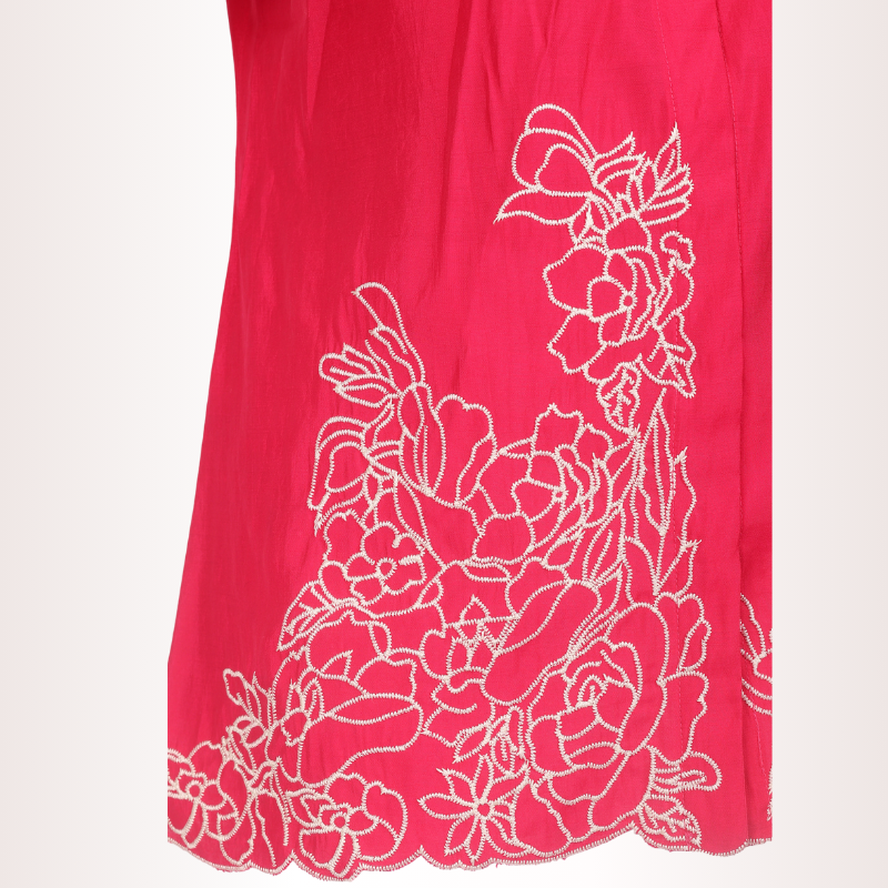 Yadya Cutwork Embroidered Shirt Fuchsia Pink