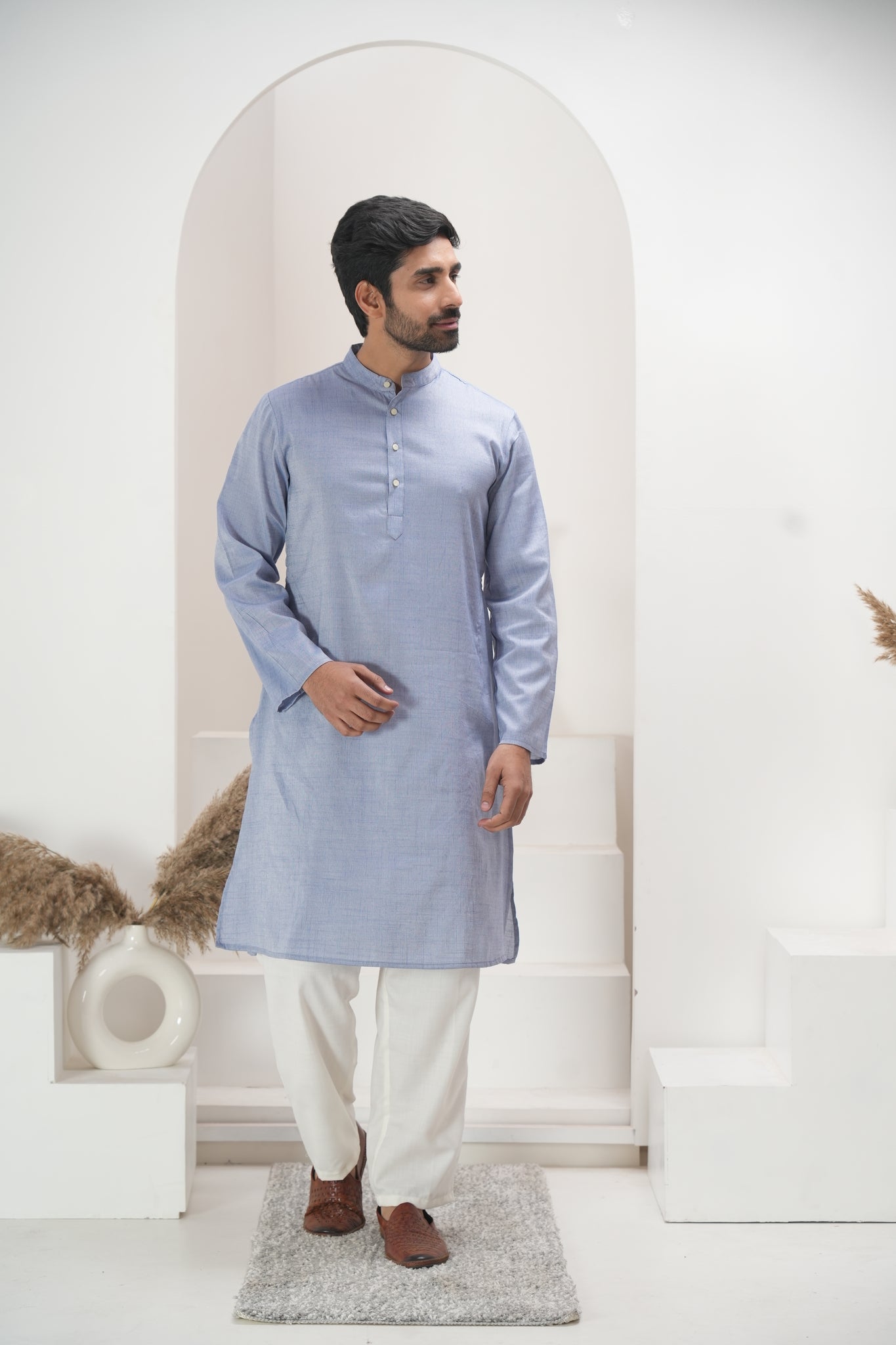 Men's Light Blue Kurta