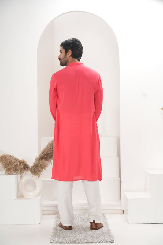 Men's Gajari Red Kurta