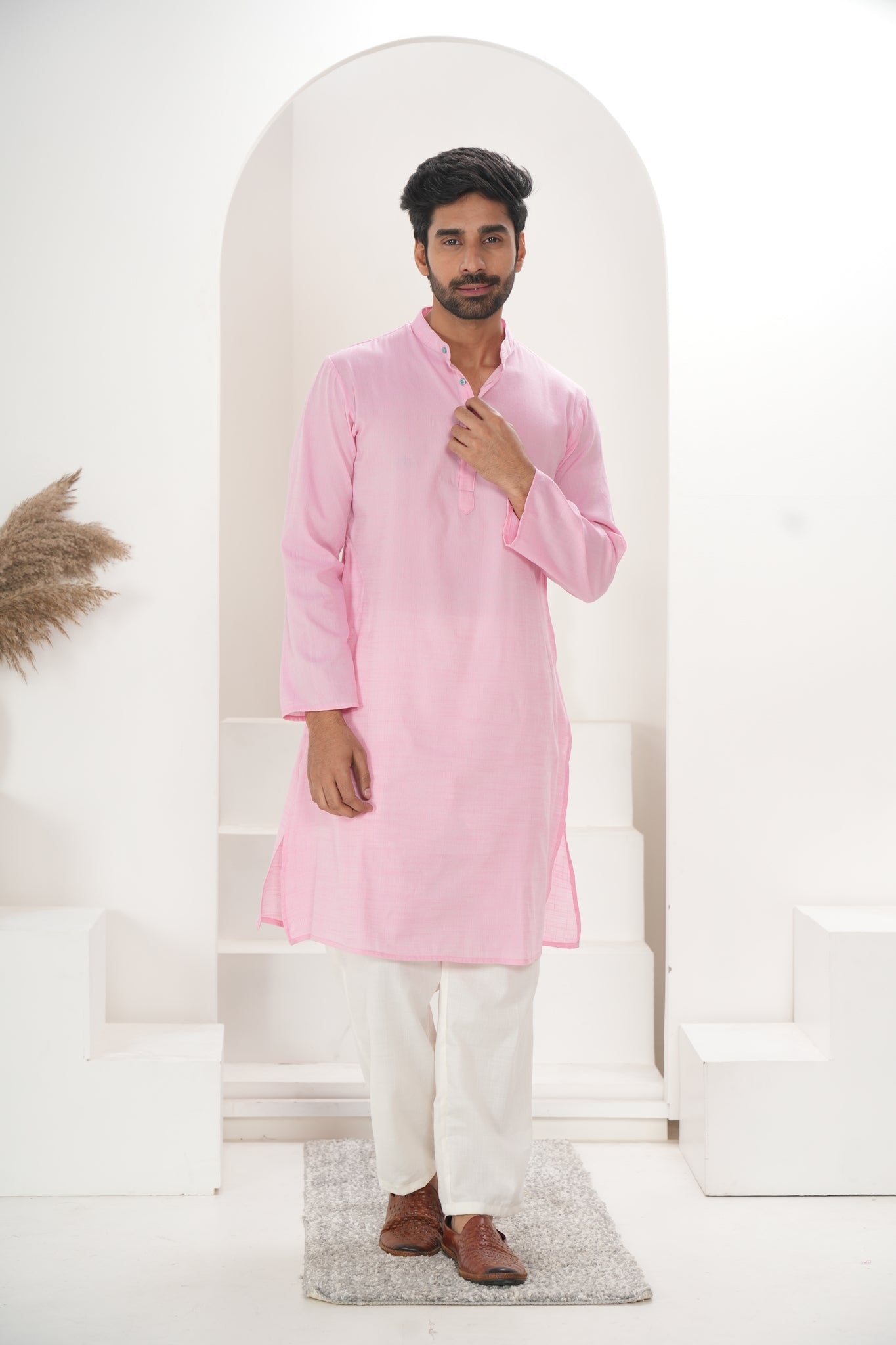 Men's Light Pink Kurta