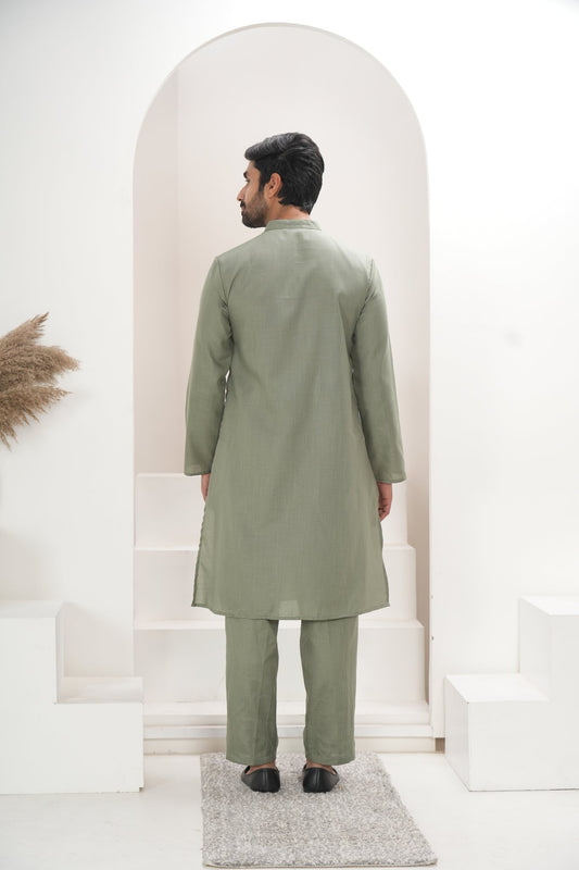 Men's Olive Green Kurta