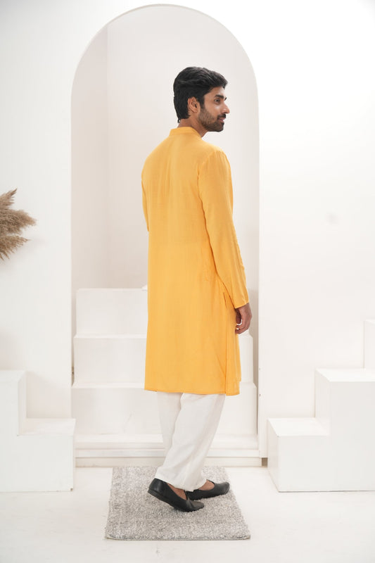 Men's Light Mustard Kurta