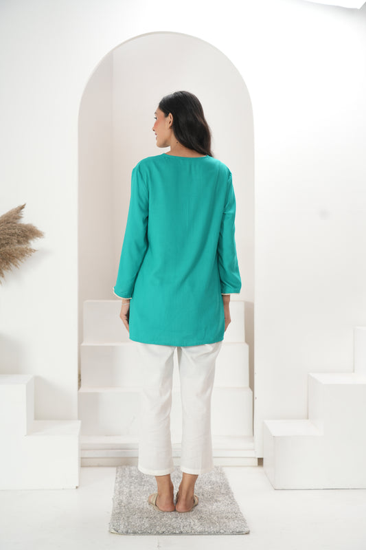 Women Emerald Short Kurta