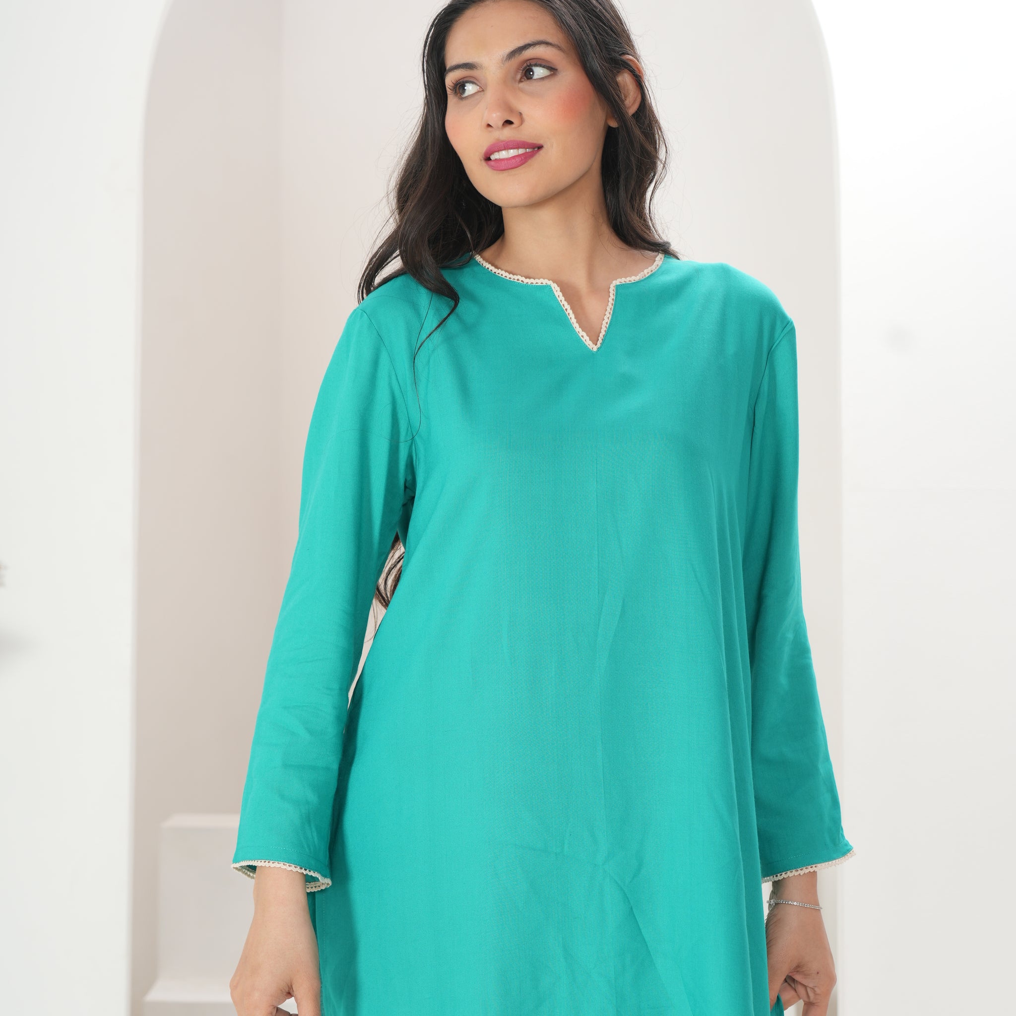 Women Emerald Short Kurta