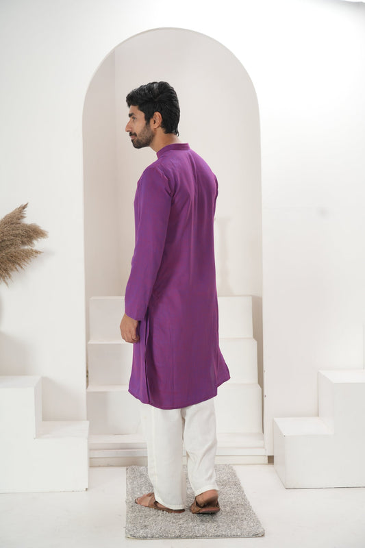 Men's Dual Tone Purple Kurta