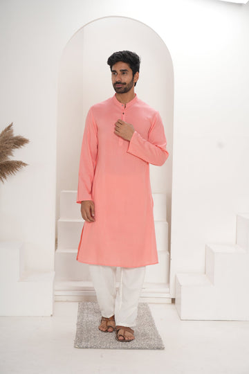 Men's Peach Kurta