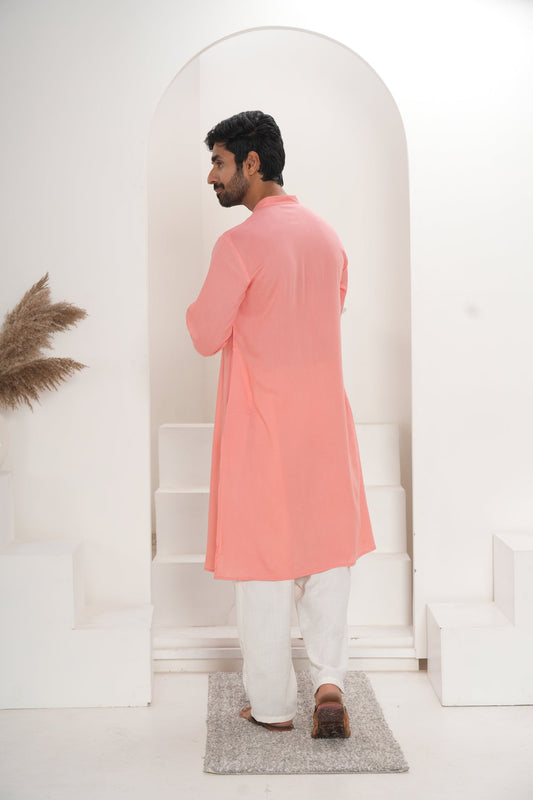 Men's Peach Kurta