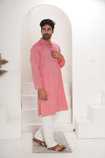 Men's Red-Pink Kurta