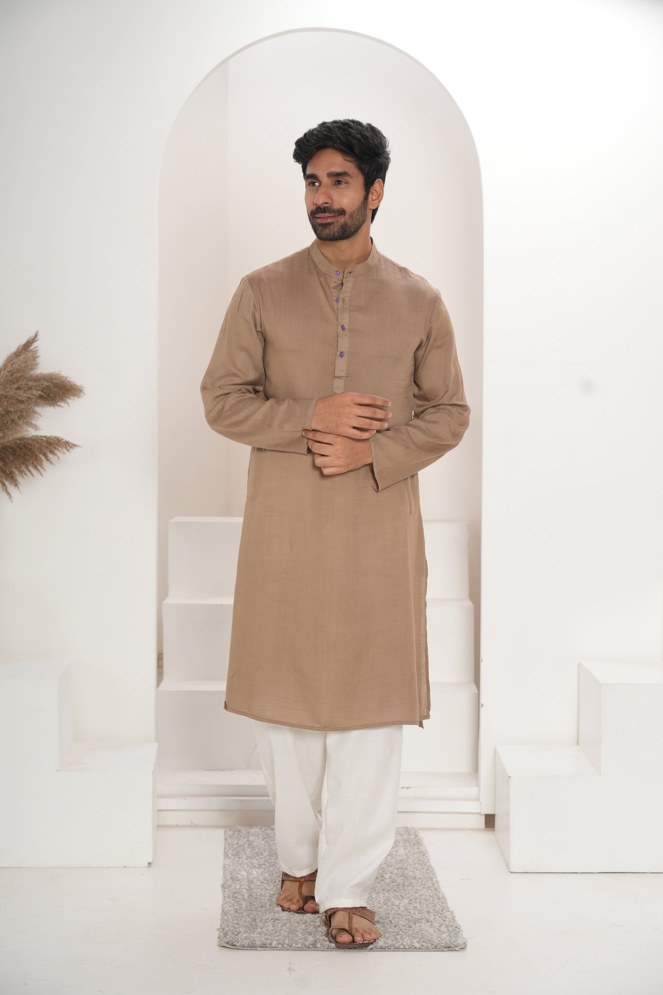 Men's Charcoal Kurta