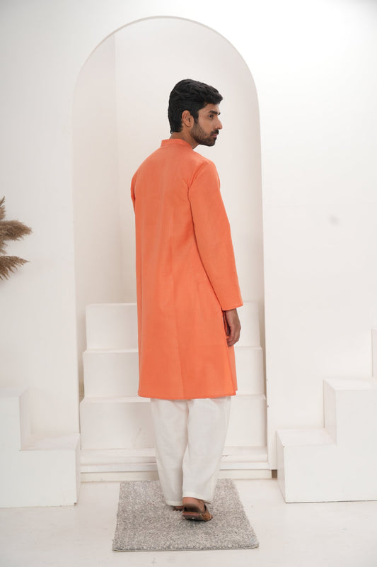 Men's Orange Kurta