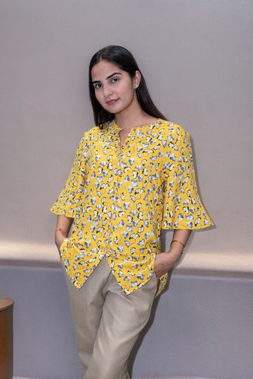 Yellow Floral Print Tunic